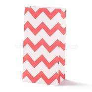Rectangle Kraft Paper Bags, None Handles, Gift Bags, Wave Pattern, Red, 9.1x5.8x17.9cm(CARB-K002-04A-06)