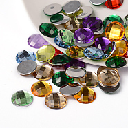 Imitation Taiwan Acrylic Rhinestone Flat Back Cabochons, Faceted, Half Round/Dome, Mixed Color, 12x4mm(X-GACR-D002-12mm-M)