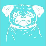 Self-Adhesive Silk Screen Printing Stencil, for Painting on Wood, DIY Decoration T-Shirt Fabric, Turquoise, Dog Pattern, 28x22cm(DIY-WH0173-048)