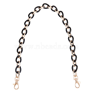 Teardrop Resin Bag Links Straps, with Aluminum Clasps, Bag Replacement Accessories, Black, 62x1.8x1.4cm(PURS-WH0001-05C)