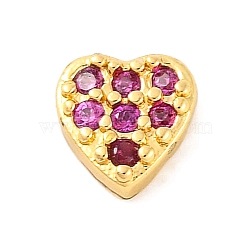 Rack Plating Brass Micro Pave Clear Cubic Zirconia Cabochons, Cadmium Free & Lead Free, Long-Lasting Plated, Real 18K Gold Plated, Heart, 5x5x2mm(KK-F874-02G-07)