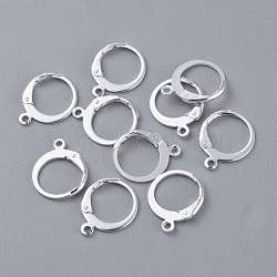 304 Stainless Steel Leverback Earring Findings, Silver, 15x12x2mm, Hole: 1.2mm, Pin: 1x0.7mm(STAS-K210-29S)