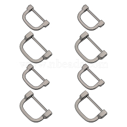WADORN 8Pcs 2 Style Alloy D Rings, Buckle Clasps, for Webbing, Strapping Bags, Garment Accessories, Gunmetal, 24x37x6mm, 4pcs(FIND-WR0003-22B)
