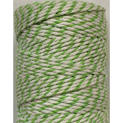 Macrame Cotton Cord, Twisted Cotton Rope, Dyed, for Crafts, Gift Wrapping, Lime, 2mm, about 10.93 yards(10m)/roll(OCOR-L039-D15)