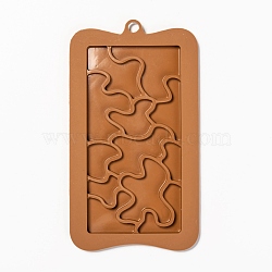 Chocolate Food Grade Silicone Molds, Rectangle with Puzzle Pattern, Resin Casting Molds, Epoxy Resin Craft Making, Peru, 185x103x8mm, Hole: 9mm, Finished Protect: 150x75x7mm(DIY-F068-14)