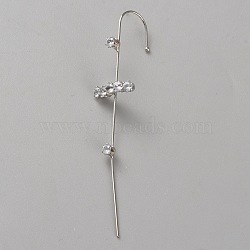 Platinum Brass Ear Wrap Crawler Hook Earrings for Women, Rectangle, 75x16mm(EJEW-WH0019-58A)