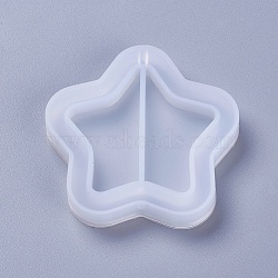 Shaker Mold, DIY Quicksand Jewelry Silicone Molds, Resin Casting Molds, For UV Resin, Epoxy Resin Jewelry Making, Five-Pointed Star, White, 50x51x8mm(DIY-F031-08)
