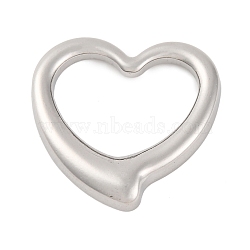 Tarnish Resistant 304 Stainless Steel Linking Rings, Heart, Stainless Steel Color, 24x23x3mm(STAS-H422-30P-01)