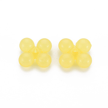 Transparent Acrylic Beads, Dyed, Ten Shape, Yellow, 13x13x5mm, Hole: 1.5mm, about 1510pcs/500g