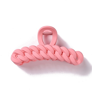 Large Frosted Acrylic Hair Claw Clips, Curb Chain Non Slip Jaw Clamps for Girl Women, Light Salmon, 60x110mm