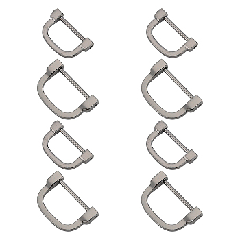 WADORN 8Pcs 2 Style Alloy D Rings, Buckle Clasps, for Webbing, Strapping Bags, Garment Accessories, Gunmetal, 24x37x6mm, 4pcs