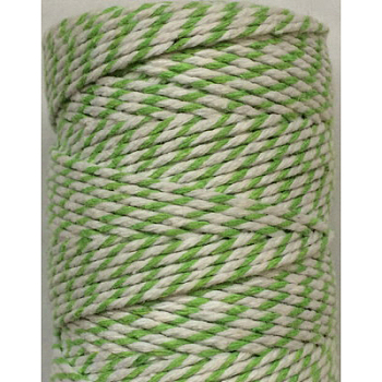 Macrame Cotton Cord, Twisted Cotton Rope, Dyed, for Crafts, Gift Wrapping, Lime, 2mm, about 10.93 yards(10m)/roll