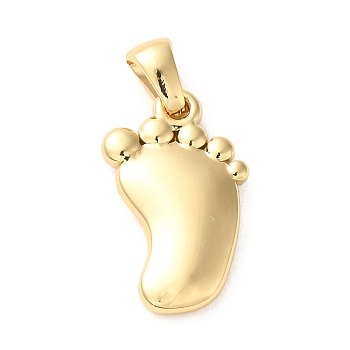 304 Stainless Steel Pendants, Baby Footprint Charms, Golden, 21x12x3mm, Hole: 5x3mm