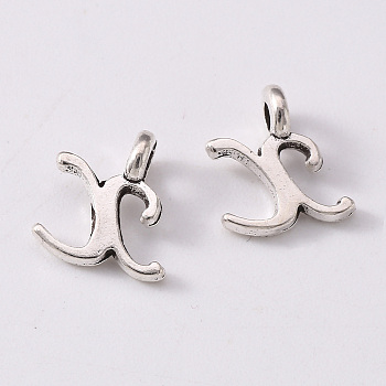 Tibetan Style Alloy Charms, Cadmium Free & Lead Free, Antique Silver, Letter.X, X: 9.5x8.5x1.5mm, Hole: 1.8mm