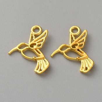 Alloy Open Back Bezel Pendants, for DIY UV Resin, Epoxy Resin, Bird, Golden, 19x18x2mm, Hole: 2mm