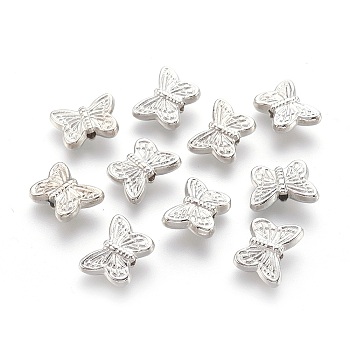 CCB Plastic Beads, Butterfly, Platinum, 11x15x5mm, Hole: 2mm