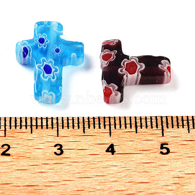 (Defective Closeout Sale: Some Broken) Cross Handmade Millefiori Glass Beads Strands(LK-XCP0001-03)-4