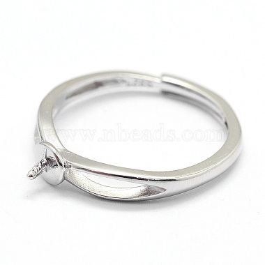Adjustable Rhodium Plated 925 Sterling Silver Ring Components(STER-I016-016P)-3