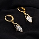 Real 18K Gold Plated Brass Cubic Zirconia Dangle Hoop Earrings(EJEW-EE0001-186B)-2
