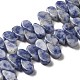 perles de jaspe tache bleue naturelle(G-B064-B59)-1