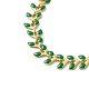 Enamel Ear of Wheat Link Chain Necklace(NJEW-P220-02G-07)-2