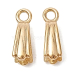 Ion Plating(IP) 304 Stainless Steel Ice Pick Pinch Bails, Cone, Real 18K Gold Plated, 14.5x4.8mm, Hole: 2mm, Pin: 0.8mm(STAS-K277-03B-G)