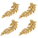 Polyester Computerized Embroidery Cloth Iron on/Sew on Patches, with Paillettes, Goldenrod, 296x132x1mm(DIY-WH0683-77B)
