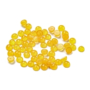 Natural White Jade Dyed Cabochons, Half Round, Yellow, 2x1mm(G-H309-02-06)