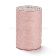 Round Waxed Polyester Thread String, Micro Macrame Cord, Twisted Cord, for Leather Sewing Stitching, Pink, 0.3~0.4mm, about 174.98 Yards(160m)/Roll(YC-D004-02A-004)