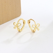 Brass Hoop Earrings for Women, Bowknot, Golden, 10x8mm(PW-WG16697-02)