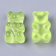 Translucent Resin Cabochons, Bear, Yellow Green, 17.5x10.5x7.5mm(CRES-CJ0001-30)