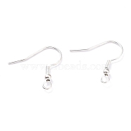 304 Stainless Steel Earring Hooks, with Horizontal Loop, 925 Sterling Silver Plated, 20x20x3mm, Hole: 2mm, Pin: 0.7mm(X-STAS-T031-17S)
