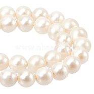 Natural Cultured Freshwater Pearl Beads Strands, Round, Antique White, 5.5~6.5mm, Hole: 0.6mm, about 29~31pcs/strand, 7.09~7.48 inch(18~19cm)(PEAR-NB0001-21)