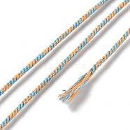 Polyester Twisted Cord, Round, for DIY Jewelry Making, Light Sky Blue, 1.2mm, about 38.28 Yards(35m)/Roll(OCOR-G015-01B-06)