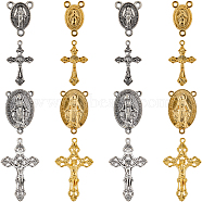 Religion Theme Jewelry Making Finding Kits, Including Alloy Oval Chandelier Component Link & Cross Pendants, Mixed Color, 40Pcs/style(DIY-SC0024-13)