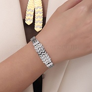 304 Stainless Steel with Cubic Zirconia Bracelet, Stainless Steel Color, 7.20 inch(18.3cm)(NJEW-Q322-06P)