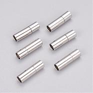 Brass Bayonet Clasps, Perfect for Jewelry Making, Platinum Color, 17x5mm, Hole: 4mm(KK646-6)