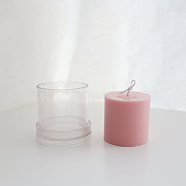 DIY Plastic Pillar Candle Molds, Candle Making Molds, for Resin Casting Epoxy Mold, Clear, 7.5x7cm, Hole: 2.5mm, Inner Diameter: 6cm(CAND-PW0001-015D)