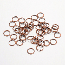 Iron Open Jump Rings, Nickel Free, Red Copper, 7.5x0.7mm, 21 Gauge, Inner Diameter: 6.1mm(IFIN-A018-7.5mm-R-NF)