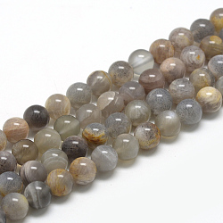 Natural Black Sunstone Beads Strands, Round, 6~7mm, Hole: 1mm, about 60~67pcs/strand, 15.7 inch(G-R446-6mm-33)