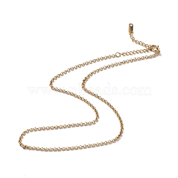 Ion Plating(IP) 304 Stainless Steel Rolo Chain Necklace for Men Women, Golden, 15.67 inch(39.8cm)(NJEW-K245-022B)