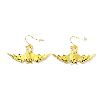 Hallowmas Theme Alloy Earrings, Bat, Antique Golden, 4.9x3.4cm