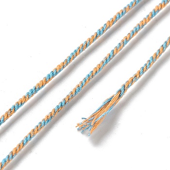 Polyester Twisted Cord, Round, for DIY Jewelry Making, Light Sky Blue, 1.2mm, about 38.28 Yards(35m)/Roll
