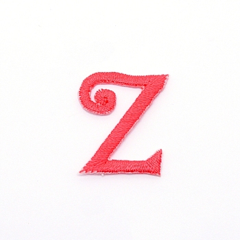 Computerized Embroidery Cloth Iron on/Sew on Patches, Costume Accessories, Appliques, Letter, Red, Letter.Z,  25x20x1.4mm