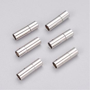 Brass Bayonet Clasps, Perfect for Jewelry Making, Platinum Color, 17x5mm, Hole: 4mm
