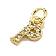 Initial Letter Brass with Cubic Zirconia Charms(KK-Q814-26P-G)-2