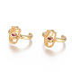 Golden Plated Brass Micro Pave Cubic Zirconia Cuff Earrings(EJEW-L244-35G)-1