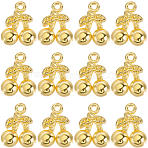 80Pcs Tibetan Style Alloy Pendants, Cherry Charms, Golden, 15x11x5mm, Hole: 2mm(FIND-SC0014-56G)