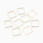 Brass Linking Rings, Nickel Free, Real 18K Gold Plated, Rhombus, 20x20x1mm, Side Length: 15mm(X-KK-Q735-243G)