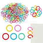 250Pcs 5 Colors Plastic Loose Leaf Book Binder Rings, Mixed Color, 27.5x3.5mm, Inner Diameter: 20.5mm, 50pcs/color(KY-OC0001-49)